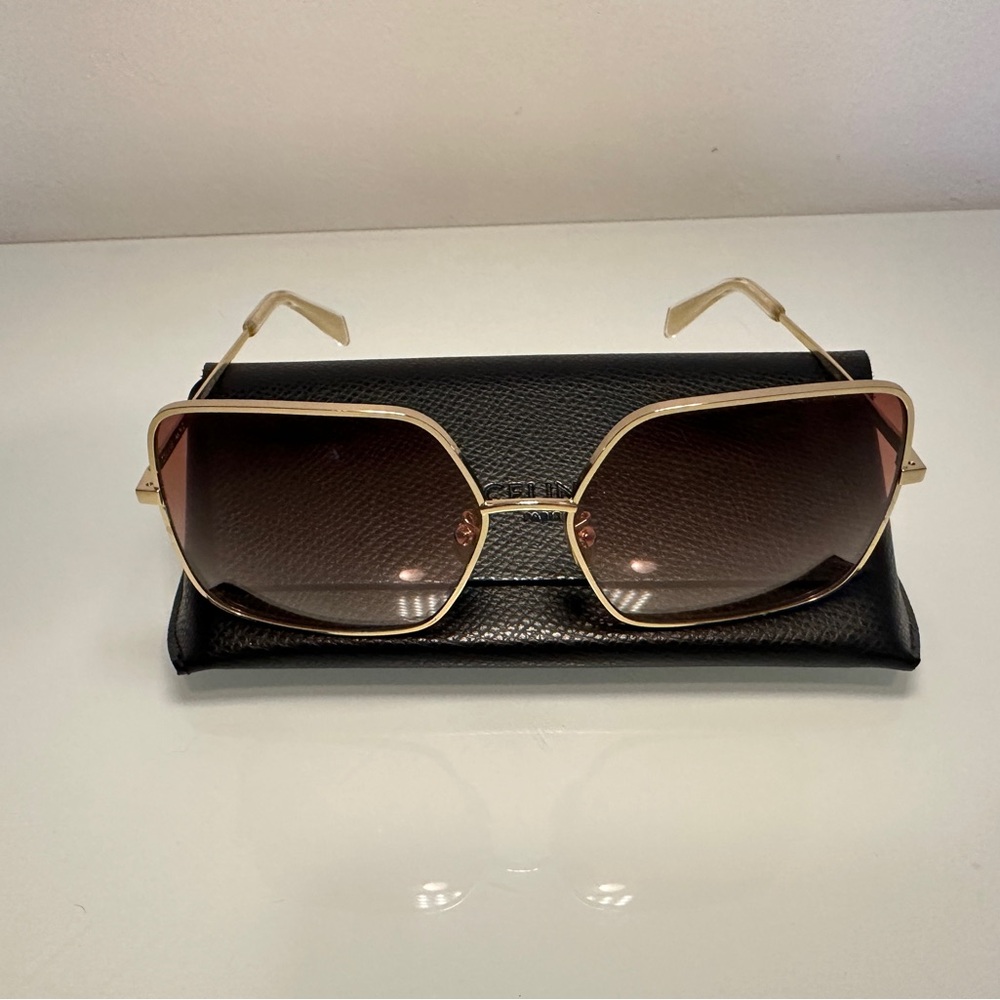 Celine Gold Frame Brown Gradient Women's Sunglasses